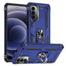 For Motorola Moto G52 Shockproof TPU + PC Holder Phone Case(Blue)