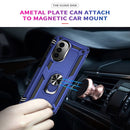 For Motorola Moto G52 Shockproof TPU + PC Holder Phone Case(Blue)
