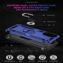 For Motorola Moto G52 Shockproof TPU + PC Holder Phone Case(Blue)