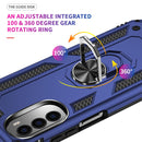 For Motorola Moto G52 Shockproof TPU + PC Holder Phone Case(Blue)