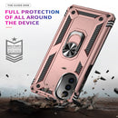For Motorola Moto G52 Shockproof TPU + PC Holder Phone Case(Rose Gold)