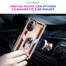 For Motorola Moto G52 Shockproof TPU + PC Holder Phone Case(Rose Gold)