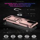 For Motorola Moto G52 Shockproof TPU + PC Holder Phone Case(Rose Gold)