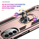 For Motorola Moto G52 Shockproof TPU + PC Holder Phone Case(Rose Gold)
