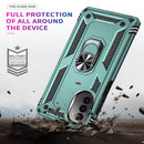 For Motorola Moto G52 Shockproof TPU + PC Holder Phone Case(Dark Green)