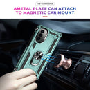 For Motorola Moto G52 Shockproof TPU + PC Holder Phone Case(Dark Green)