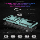 For Motorola Moto G52 Shockproof TPU + PC Holder Phone Case(Dark Green)