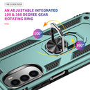 For Motorola Moto G52 Shockproof TPU + PC Holder Phone Case(Dark Green)