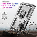 For Motorola Moto G52 Shockproof TPU + PC Holder Phone Case(Silver)