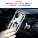 For Motorola Moto G52 Shockproof TPU + PC Holder Phone Case(Silver)