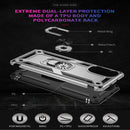 For Motorola Moto G52 Shockproof TPU + PC Holder Phone Case(Silver)