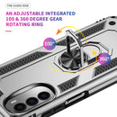 For Motorola Moto G52 Shockproof TPU + PC Holder Phone Case(Silver)
