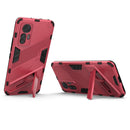 For Xiaomi 12 Lite Punk Armor PC + TPU Phone Case with Holder(Light Red)