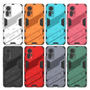 For Xiaomi 12 Lite Punk Armor PC + TPU Phone Case with Holder(Light Red)