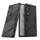 For Honor 70 Punk Armor 2 in 1 PC + TPU Shockproof Case with Invisible Holder(Black)