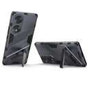 For Honor 70 Punk Armor 2 in 1 PC + TPU Shockproof Case with Invisible Holder(Grey)