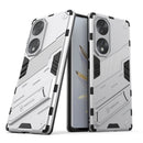 For Honor 70 Punk Armor 2 in 1 PC + TPU Shockproof Case with Invisible Holder(White)