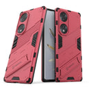 For Honor 70 Punk Armor 2 in 1 PC + TPU Shockproof Case with Invisible Holder(Light Red)