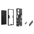 For Honor 70 Punk Armor 2 in 1 PC + TPU Shockproof Case with Invisible Holder(Light Red)