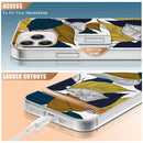 Translucent Electroplating Flower Phone Case For iPhone 14 (Banana Leaf)