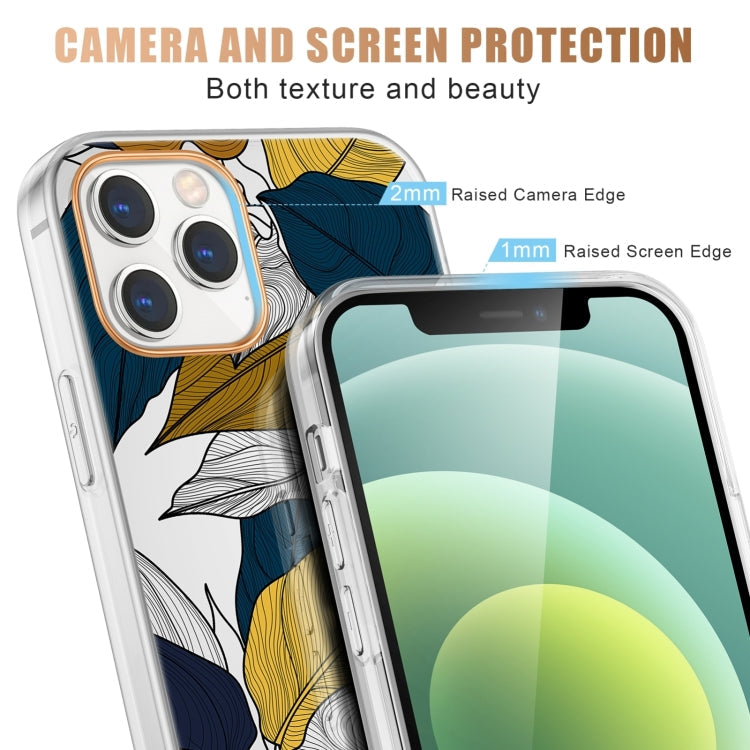 Translucent Electroplating Flower Phone Case For iPhone 14 Pro (Hibiscus)