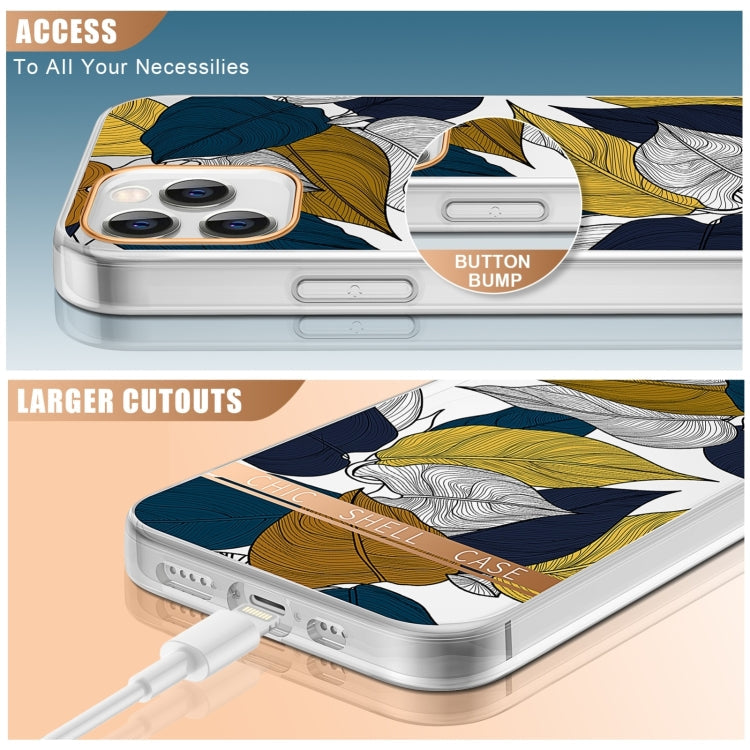 Translucent Electroplating Flower Phone Case For iPhone 14 Pro (Po-phase Flowers)