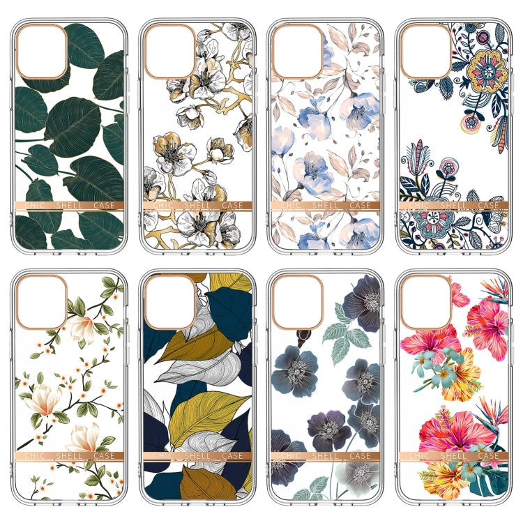 Translucent Electroplating Flower Phone Case For iPhone 14 Pro (Hibiscus)
