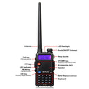 RETEVIS RT5R US Frequency 144-148MHz & 420-450MHz Handheld Two Way Radio Walkie Talkie(Black)