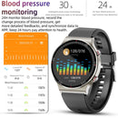 G08 1.3 inch TFT Screen Smart Watch, Support Medical-grade ECG Measurement/Women Menstrual Reminder, Style:Black Leather Strap(Silver)