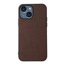For iPhone 14 Carbon Fiber Texture Phone Case (Brown)