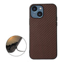 For iPhone 14 Carbon Fiber Texture Phone Case (Brown)