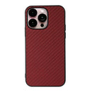 For iPhone 14 Pro Max Carbon Fiber Texture Phone Case (Red)