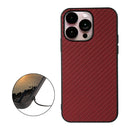 For iPhone 14 Pro Max Carbon Fiber Texture Phone Case (Red)
