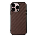 For iPhone 14 Pro Max Carbon Fiber Texture Phone Case (Brown)