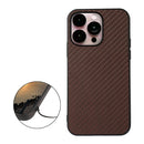 For iPhone 14 Pro Max Carbon Fiber Texture Phone Case (Brown)