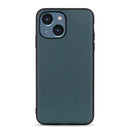 For iPhone 14 Lambskin Texture Genuine Leather Phone Case (Green)