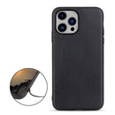 For iPhone 14 Max Lambskin Texture Genuine Leather Phone Case (Black)