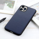 For iPhone 14 Max Lambskin Texture Genuine Leather Phone Case (Blue)
