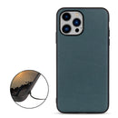 For iPhone 14 Max Lambskin Texture Genuine Leather Phone Case (Green)