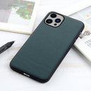 For iPhone 14 Max Lambskin Texture Genuine Leather Phone Case (Green)