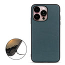 For iPhone 14 Pro Max Lambskin Texture Genuine Leather Phone Case (Green)
