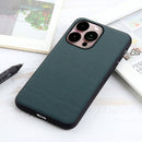 For iPhone 14 Pro Max Lambskin Texture Genuine Leather Phone Case (Green)