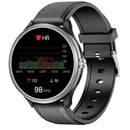 M3 1.28 inch TFT Color Screen Smart Watch, Support Bluetooth Calling/Body Temperature Monitoring, Style:Black Leather Strap(Silver)