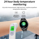M3 1.28 inch TFT Color Screen Smart Watch, Support Bluetooth Calling/Body Temperature Monitoring, Style:Black Leather Strap(Silver)