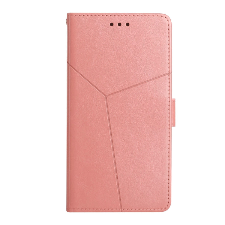 For Motorola Moto G62 5G Y Stitching Horizontal Flip Leather Phone Case(Rose Gold)