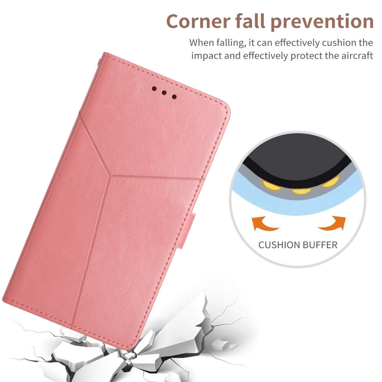 For Motorola Moto G62 5G Y Stitching Horizontal Flip Leather Phone Case(Rose Gold)