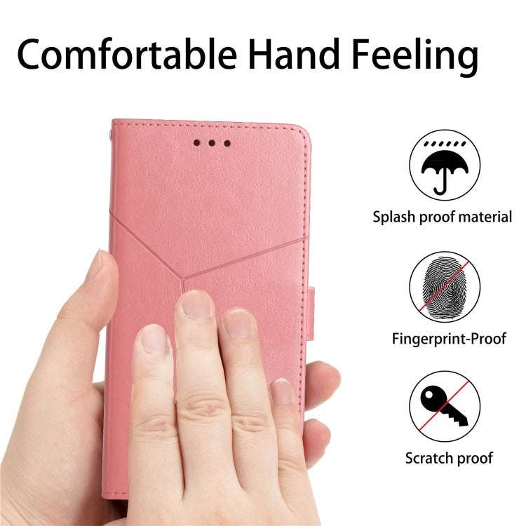 For Motorola Moto G62 5G Y Stitching Horizontal Flip Leather Phone Case(Rose Gold)