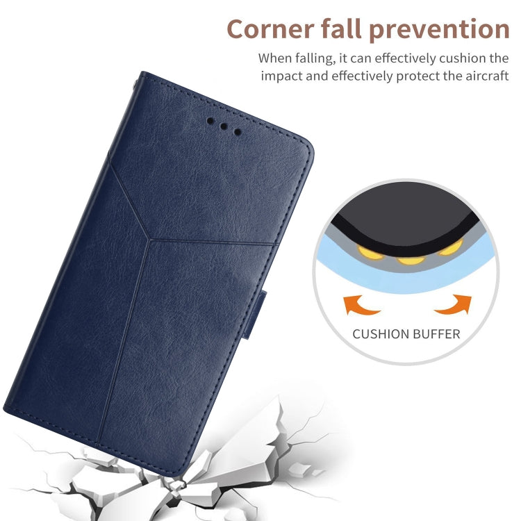 For Motorola Moto G62 5G Y Stitching Horizontal Flip Leather Phone Case(Blue)