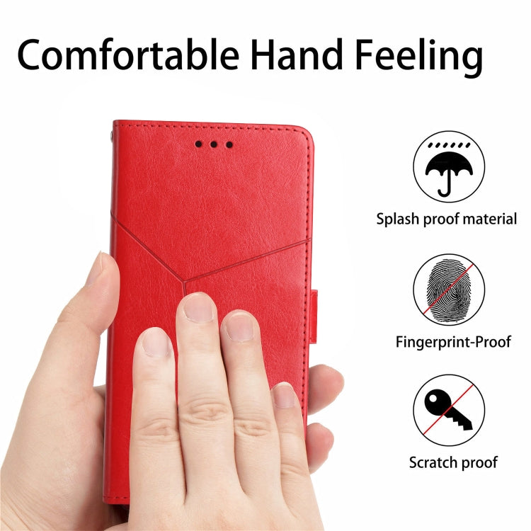 For Motorola Moto G62 5G Y Stitching Horizontal Flip Leather Phone Case(Red)