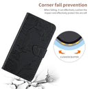 For Motorola Moto G42 Skin Feel Butterfly Peony Embossed Leather Phone Case(Black)